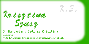 krisztina szusz business card